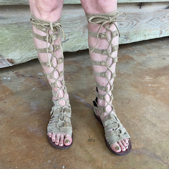 Free People Gladiator Sandals Tan Strappy Sandals - Picture 3 of 12
